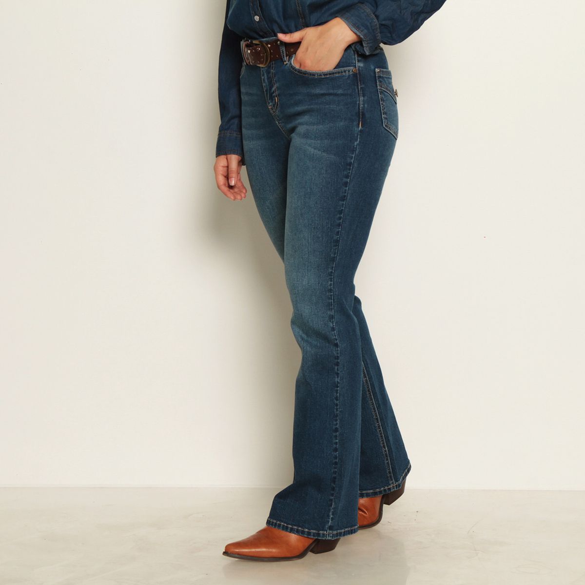 WADOS - Jeans Straight Recto Tiro Medio Mujer Wados
