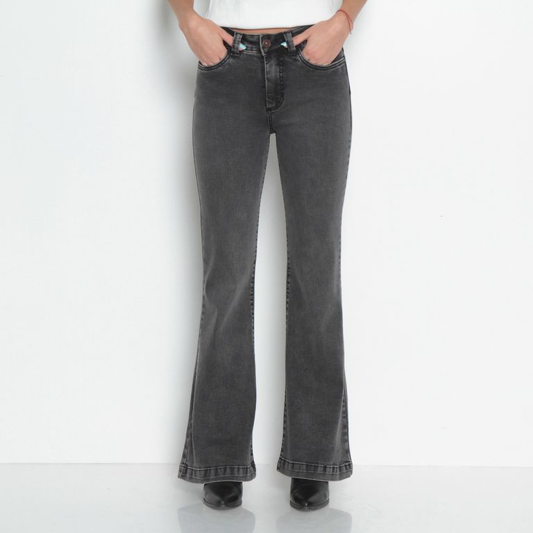 Jeans Flare Tiro Alto Mujer