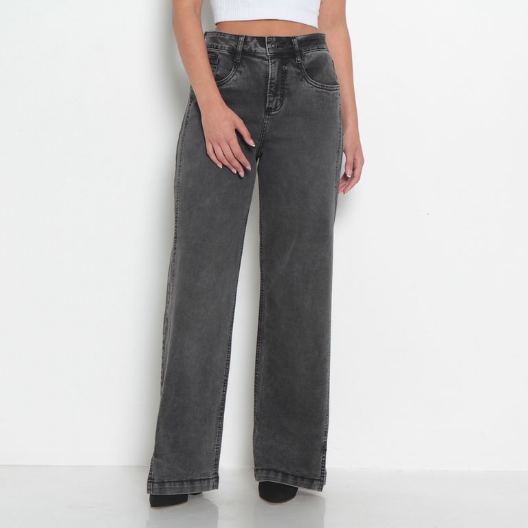 Jeans Wide Leg Tiro Alto Mujer