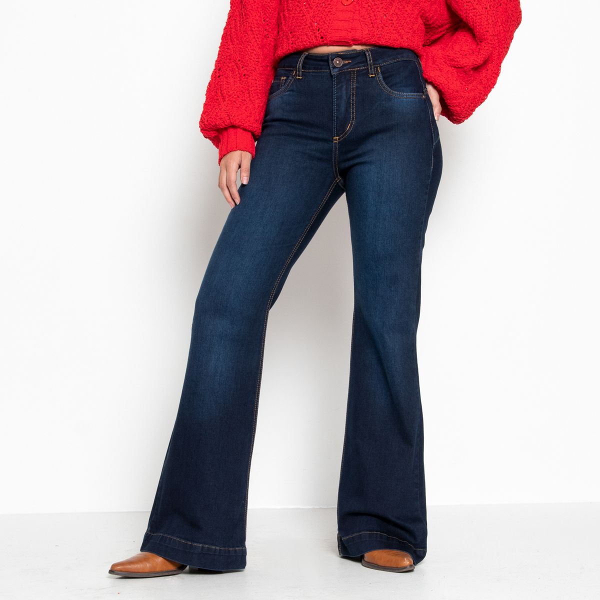 WADOS - Jeans Flare Tiro Alto Mujer Wados