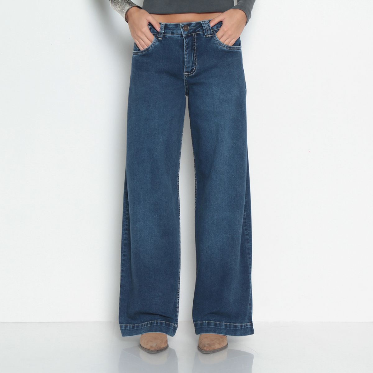 WADOS - Jeans Wide Leg Tiro Alto Mujer Wados
