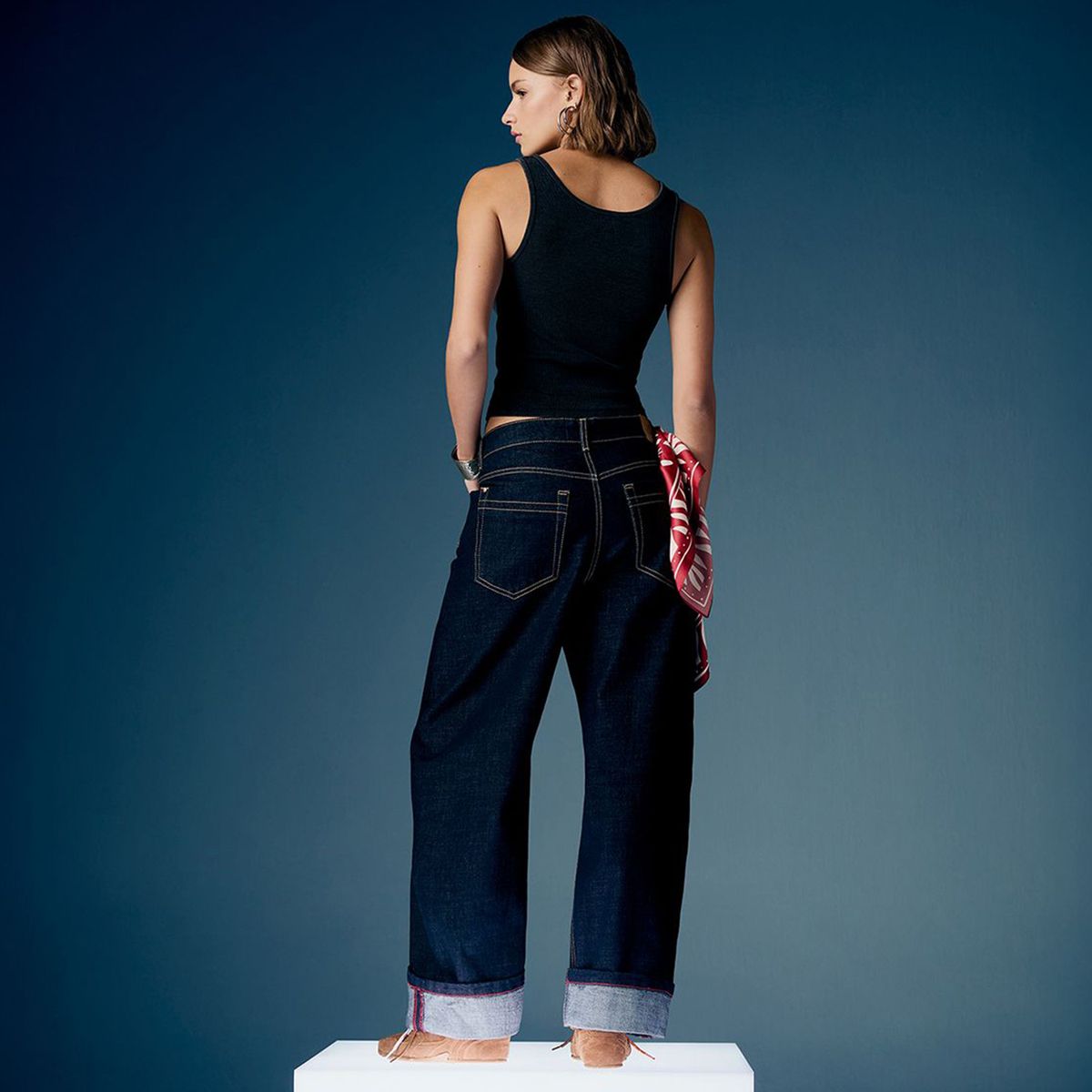 AMERICANINO - Jeans Baggy Tiro Medio Mujer Americanino