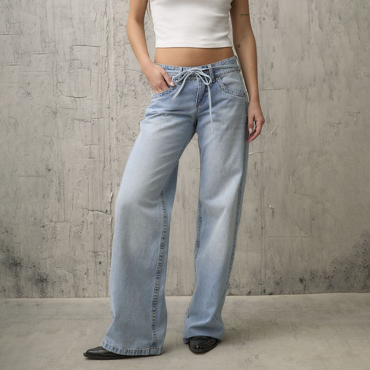 AMERICANINO - Jeans Straight Tiro Medio Mujer Americanino