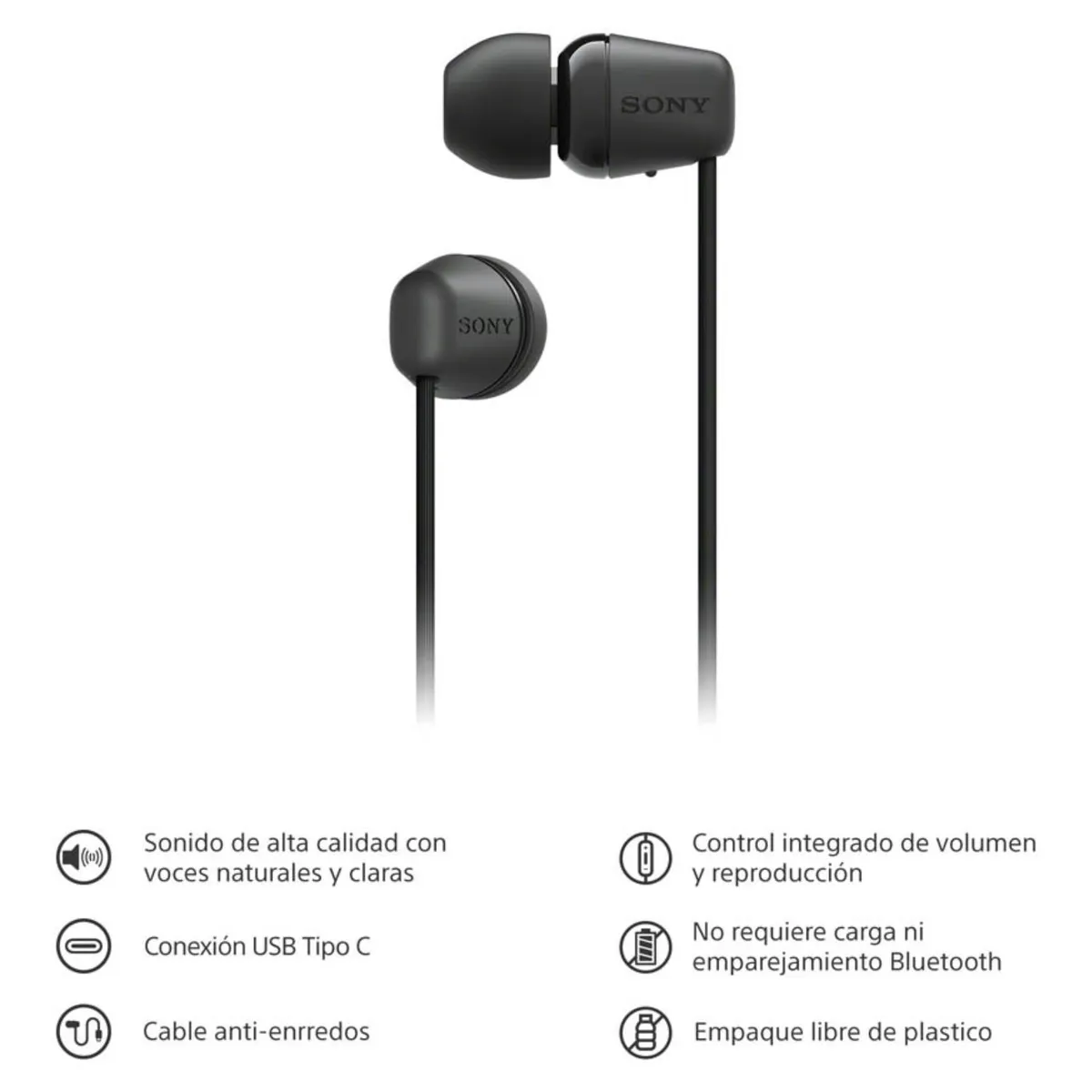 SONY - AudÃ­fonos In-ear IER-EX15C/BZUC Negro Sony