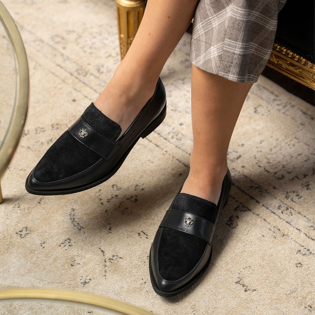 LUAU SHOES - Mocasin Mujer Negro Luau Shoes