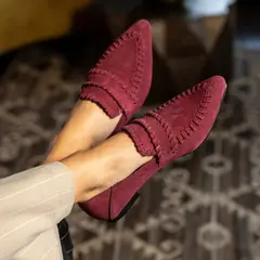 LUAU SHOES - Mocasin Mujer Cuero Burdeo
