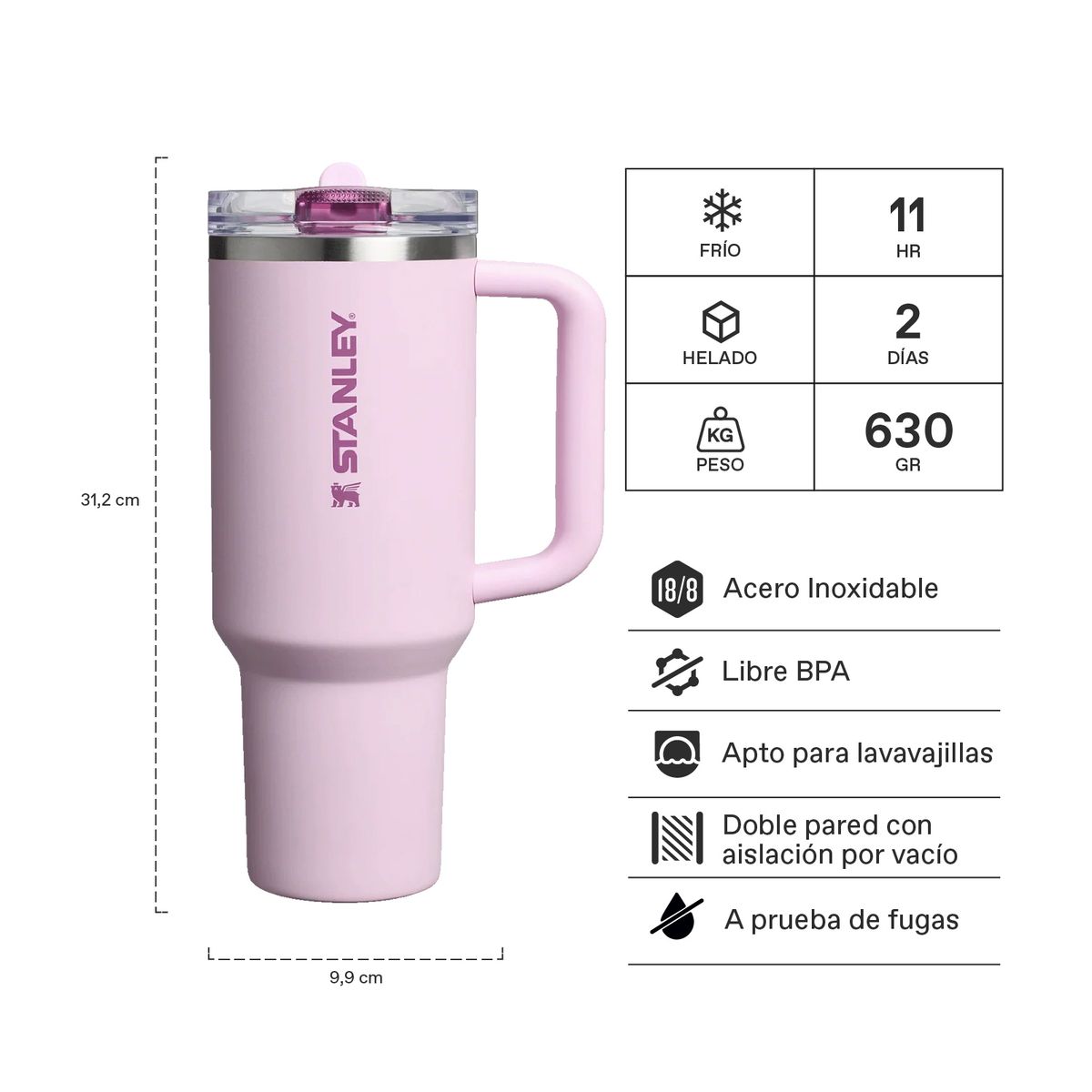 STANLEY - Vaso Térmico Quencher 1.18 Lt Protour Cherry Blossom Stanley
