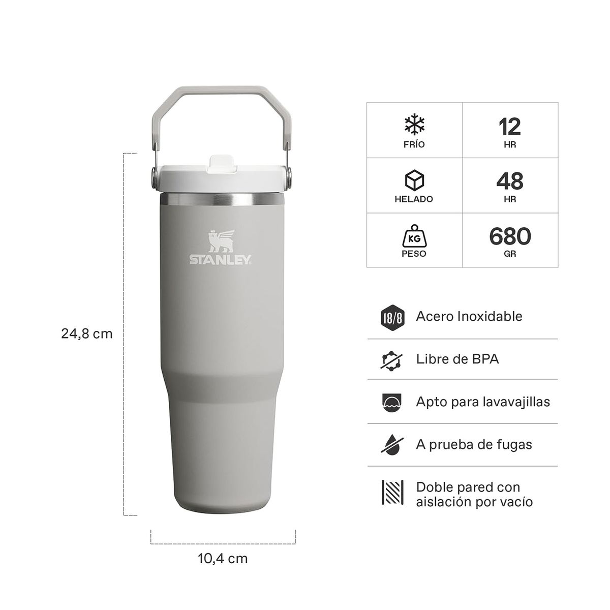 STANLEY - Vaso Térmico Quencher 887 Ml Gris Stanley