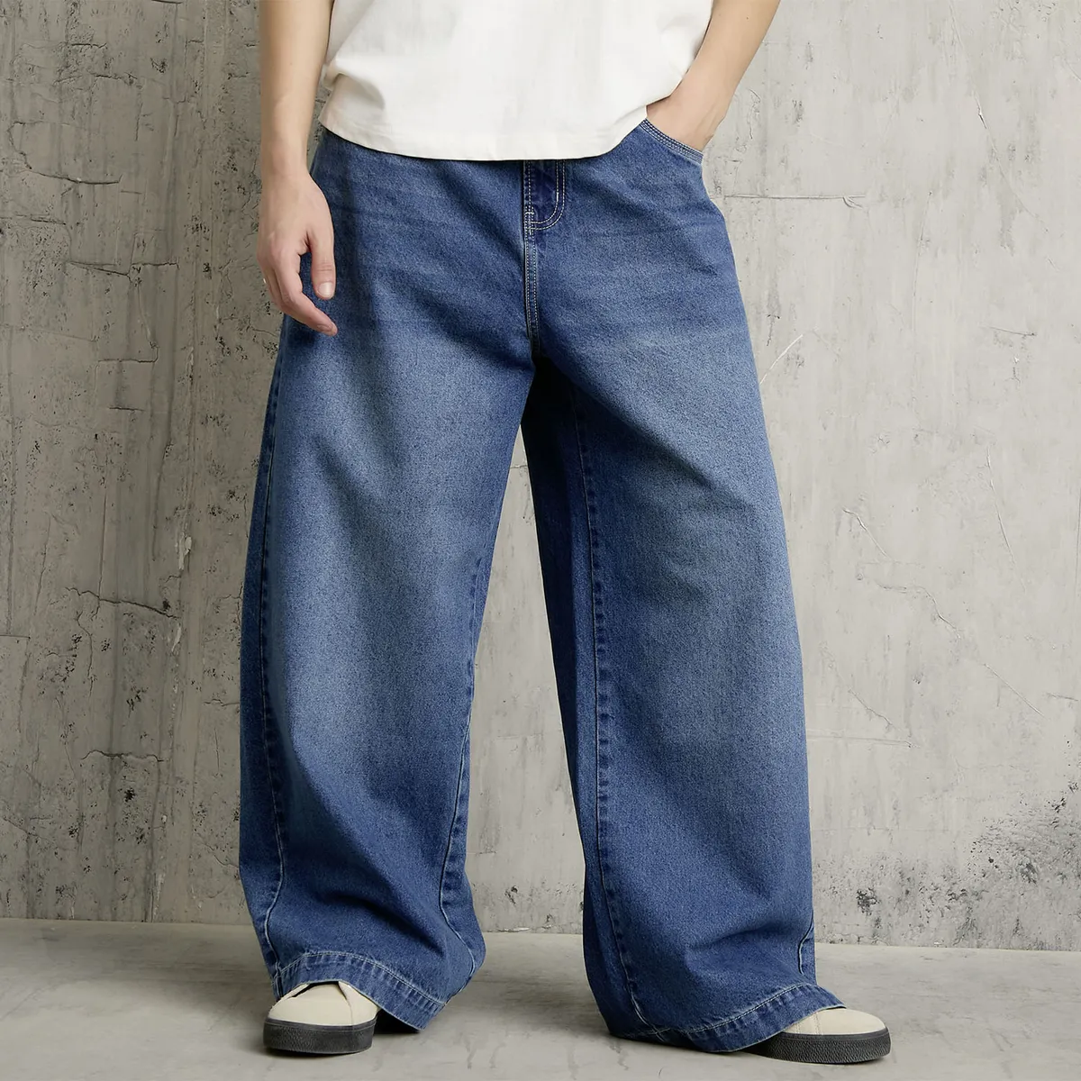 AMERICANINO - Jeans Baggy Tiro Medio Hombre Americanino