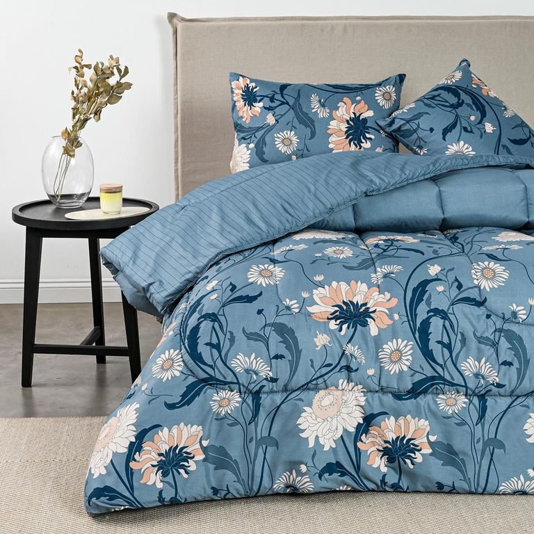 Plumón Estampado Reversible Florelia