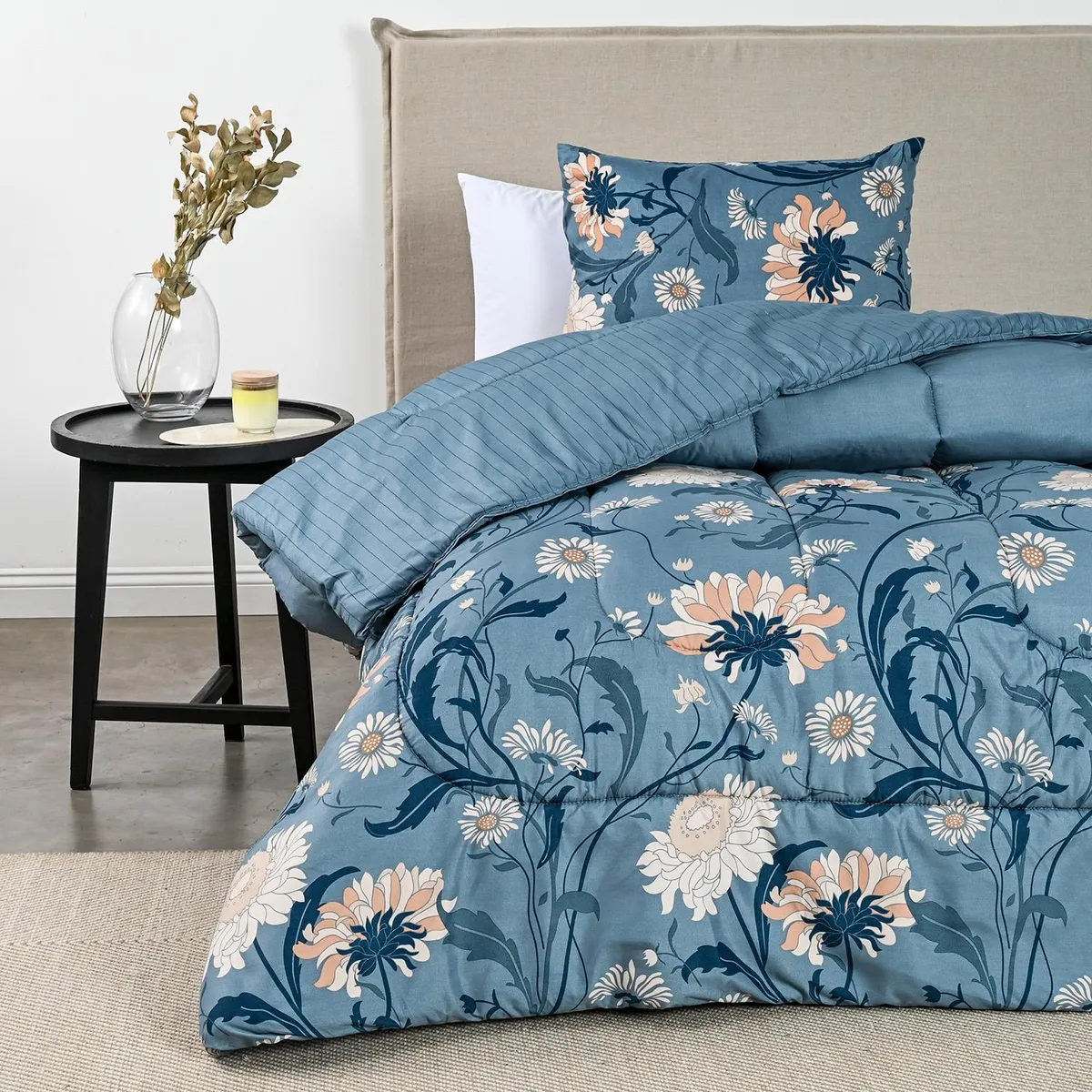 AMERICAN FAMILY - Plumón Estampado Reversible Florelia American Family