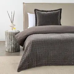 ROYAL SUPREME - Quilt 1.5 Plazas Velvet Taupe Cannon