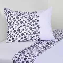 AMERICAN FAMILY - Juego De Sábanas 1.5 Plazas 144 Hilos Lavande Blanco Cannon