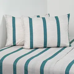 AMERICAN FAMILY - Juego De Sábanas 2 Plazas 144 Hilos Campine Lines Cannon