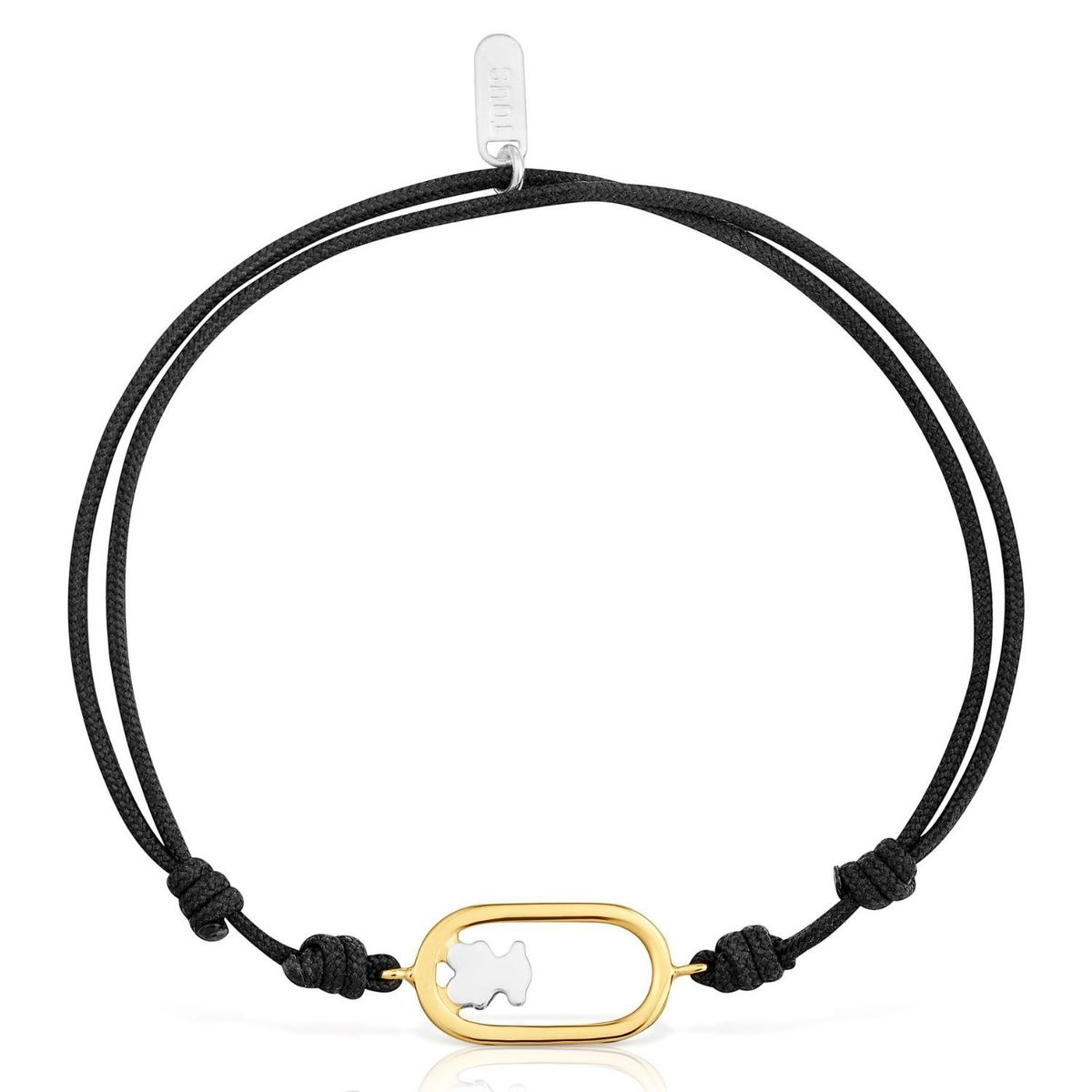 TOUS - Pulsera de Nylon Negro Bicolor Camille Mujer Tous