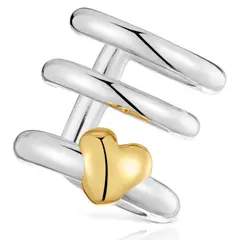 TOUS - Earcuff Triple Aro Bicolor Motivo Corazón Mujer