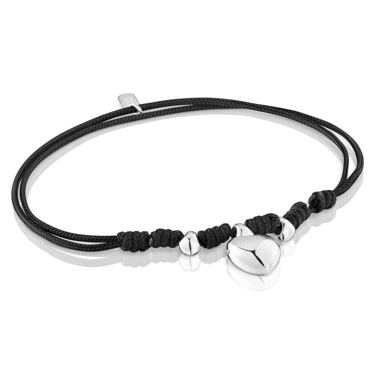 TOUS - Pulsera de Plata y Nylon Negro Mujer Tous