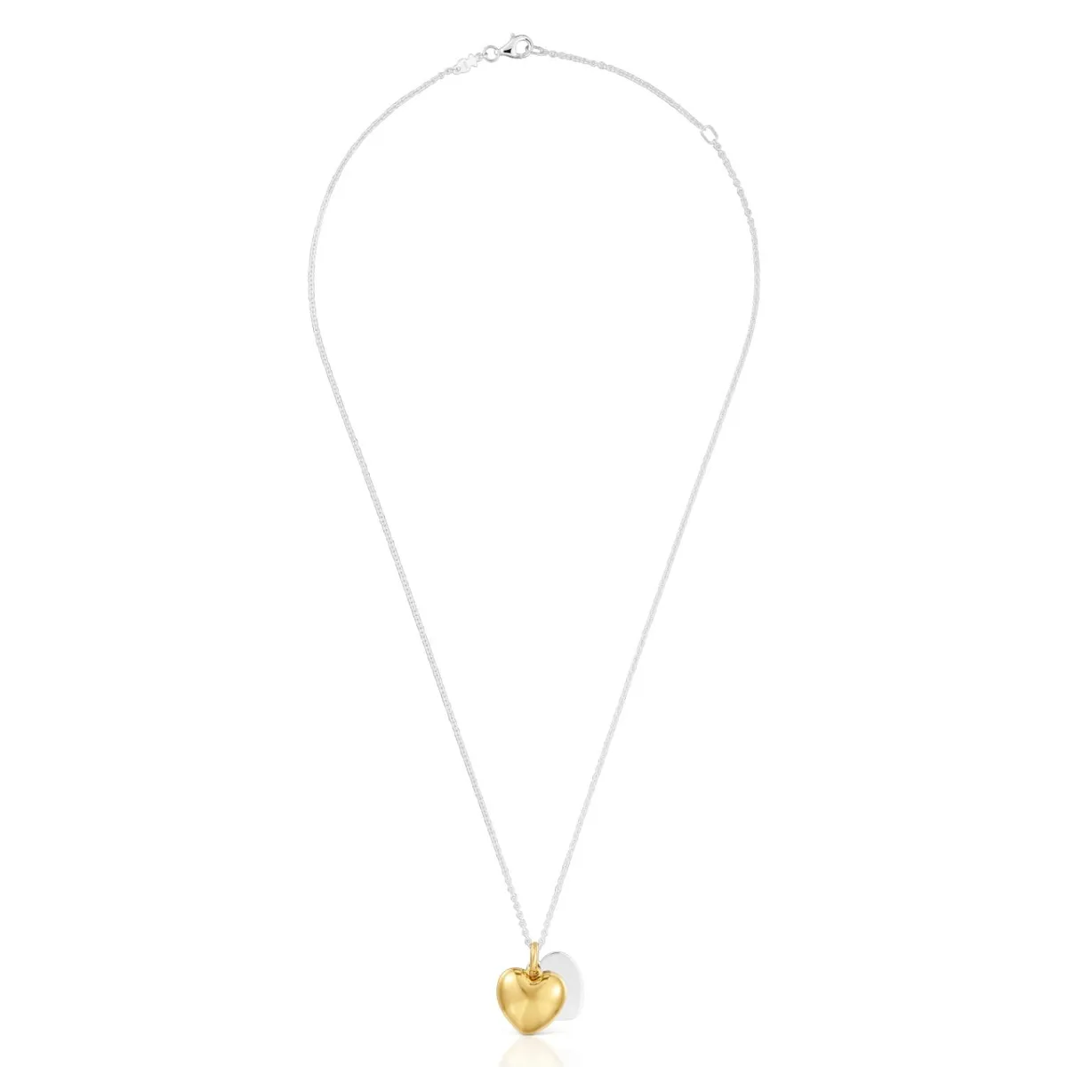 TOUS - Collar Bicolor Doble Corazón 16 Mm Tous