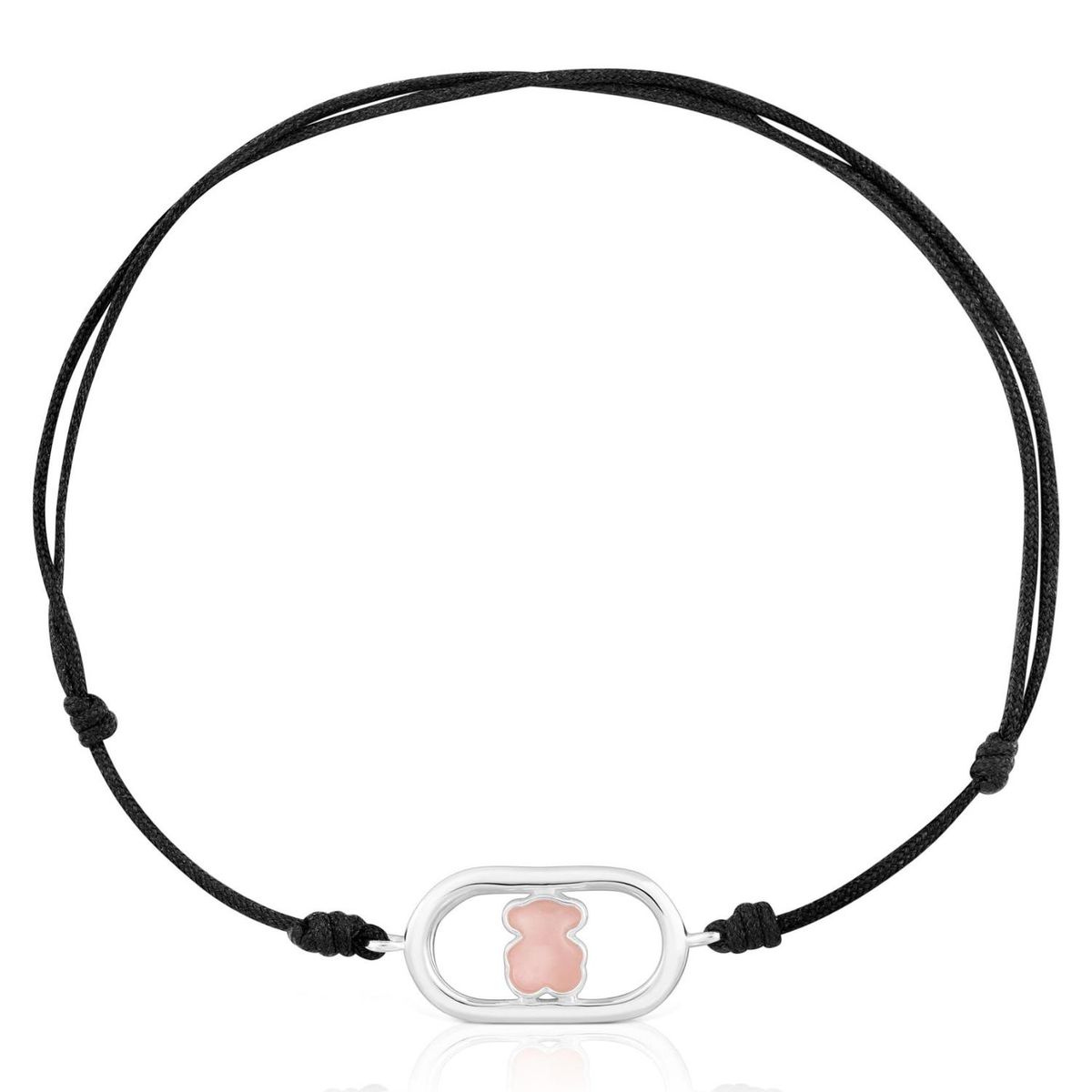 TOUS - Pulsera de Nylon Negro de Plata y Cuarzo Camille Mujer Tous