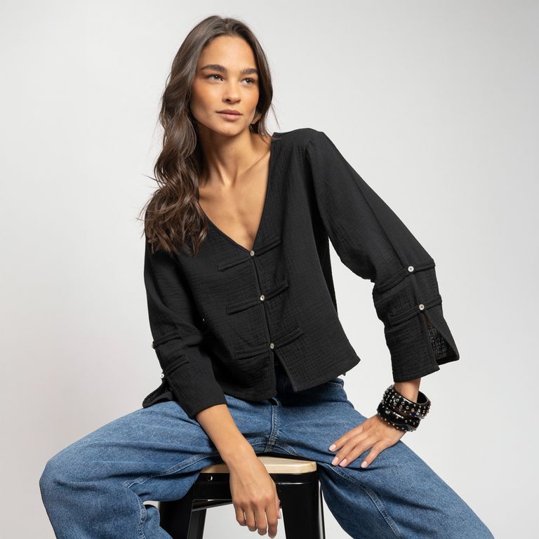 Blusa Yara Negro Mujer