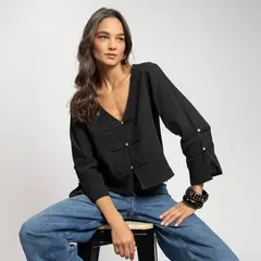 LOLITA LPK - Blusa Yara Negro Mujer