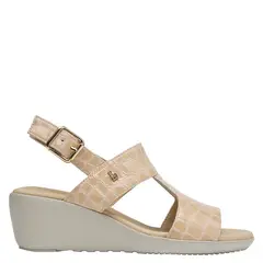 16 HRS - Sandalia Mujer Cuero Beige