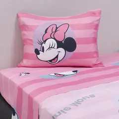 DISNEY - Juego De Sábanas Infantiles 1.5 Plazas Minnie Dots