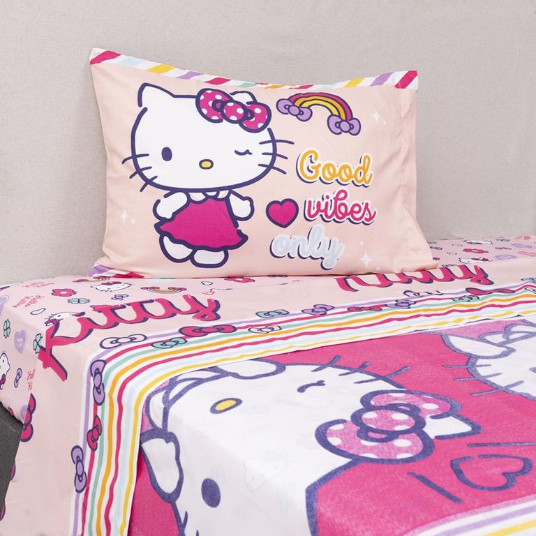 Juego De Sábanas Infantiles 1.5 Plazas Hello Kitty Spark