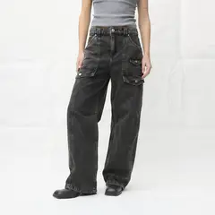 AMERICANINO - Jeans Balloon Cargo Tiro Medio Mujer