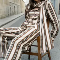 ROSSAMOLA - Pantalón Oviedo Tiro Medio 100% Algodón Mujer