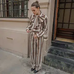 ROSSAMOLA - Pantalón Oviedo Tiro Medio 100% Algodón Mujer