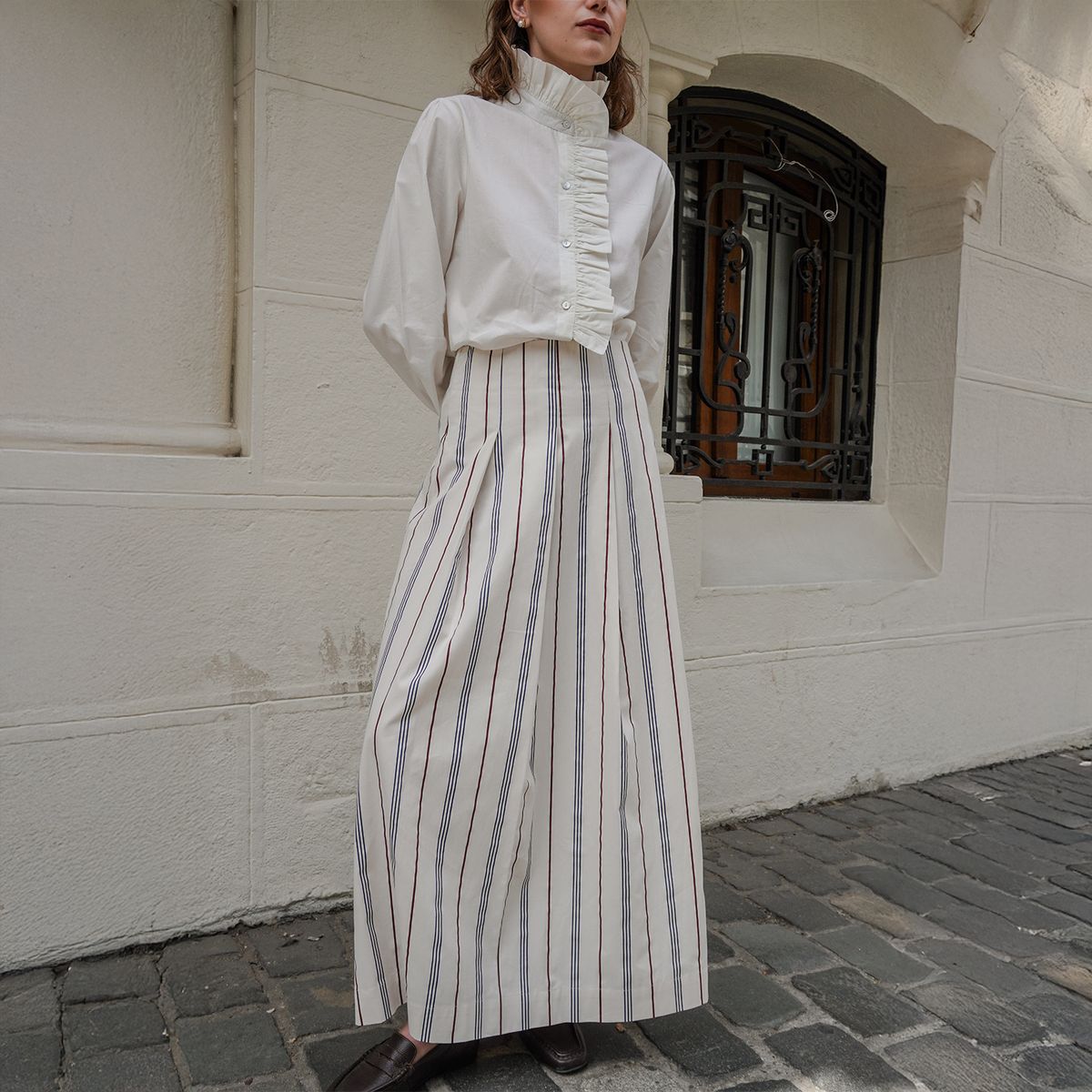ROSSAMOLA - Falda San Sebastian Maxi 100% Algodón Mujer Rossamola