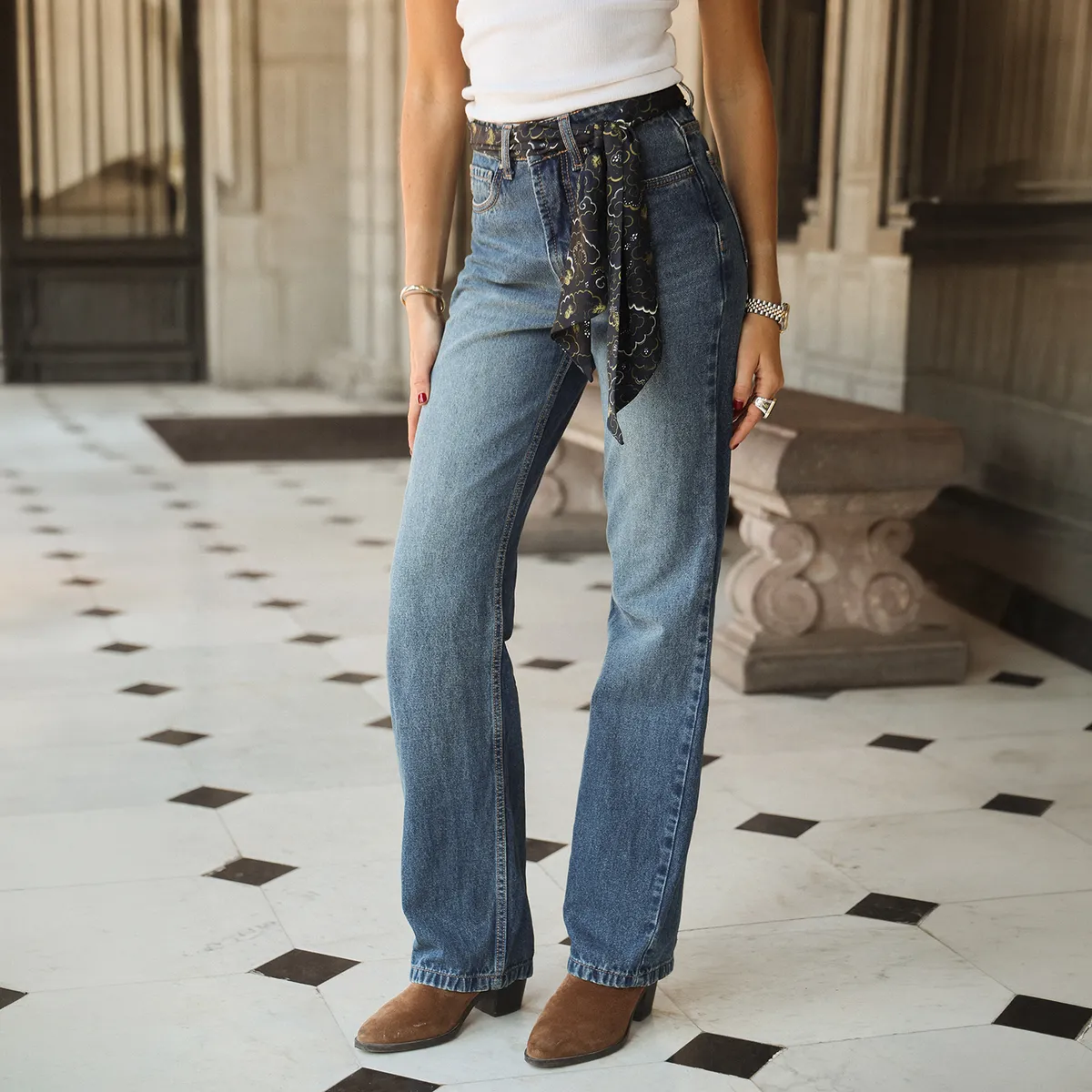 BASEMENT - Jeans Straight Mujer x Paula Mekis Basement