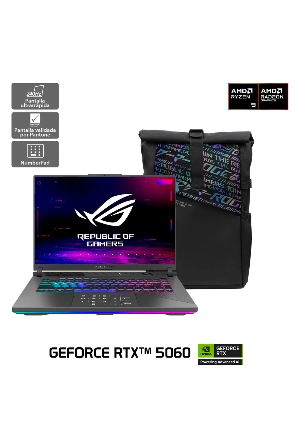 ASUS Notebook Gamer ROG Strix G16 G614 Ryzen 9 RTX 5060 32GB RAM