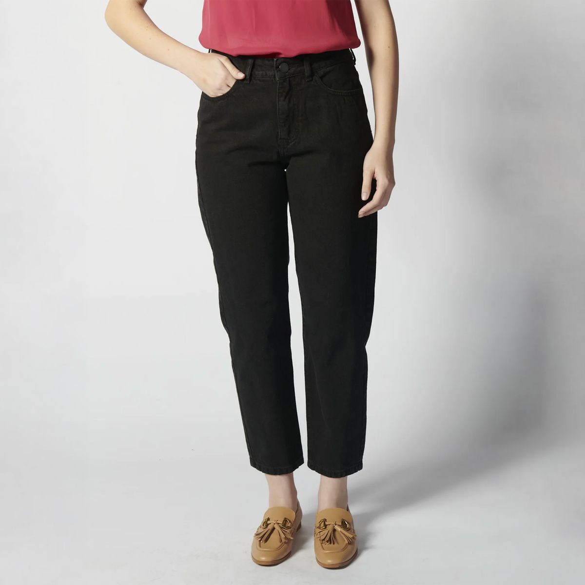 SINGOLARE - Pantalón Straight Tiro Alto Mujer Singolare