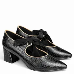 ALBA Y ADELA - Mocasin Mujer Negro