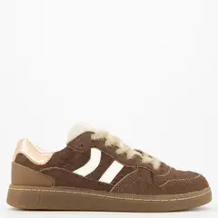 COOLWAY - Zapatilla Urbana Mujer Cuero Café