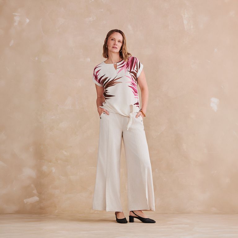 Pantalón Lino Tiro Medio Mujer S.cocci