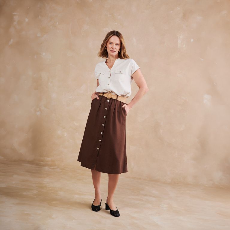 Falda Lino Mujer S.cocci