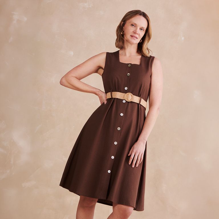 Vestido Lino Mujer S.cocci