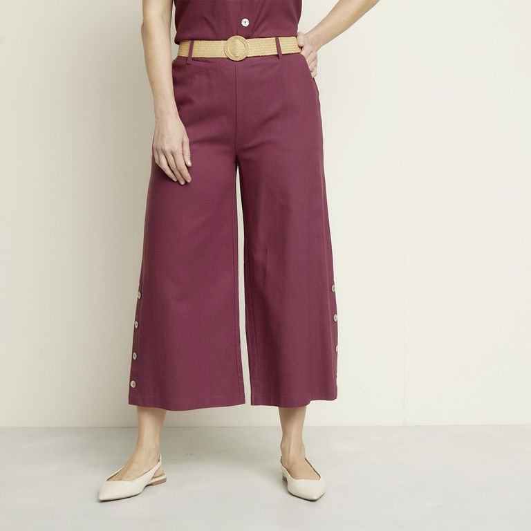 Pantalón Lino Tiro Medio Mujer S.cocci