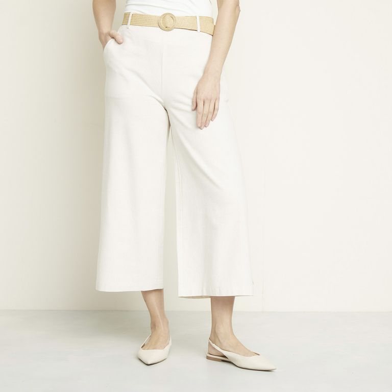 Pantalón Lino Tiro Medio Mujer S.cocci