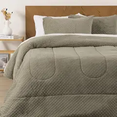 MASHINI - Plumón 3D Sherpa Super King Gris