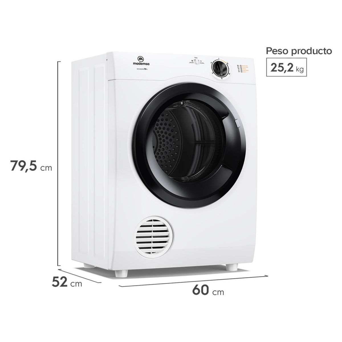 MADEMSA - Secadora Fron 7DBZG Pro 7Kg Mademsa