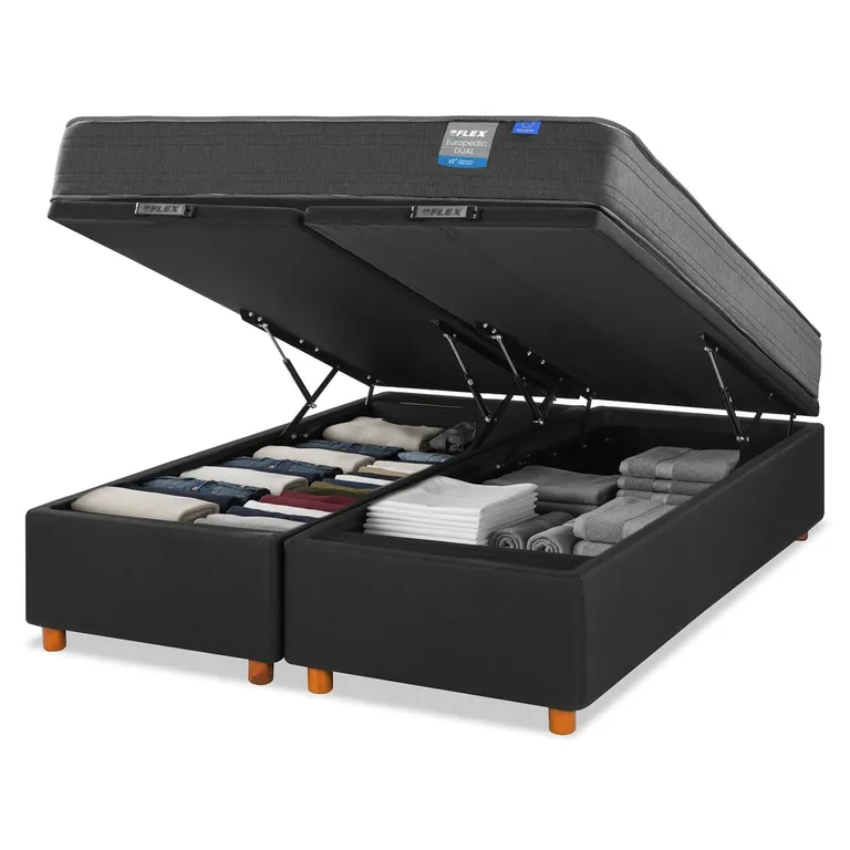 Cama Baul Europedic 2 Plazas X 2.00 Mt Base Dividida