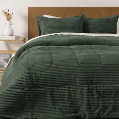 MASHINI - Plumón Coral Sherpa 2 Plazas Verde