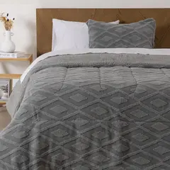MASHINI - Plumón Jqd Sh 1.5 Plazas Rombo Gris