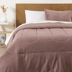 MASHINI - Plumón Coral Sherpa 1.5 Plazas Morado