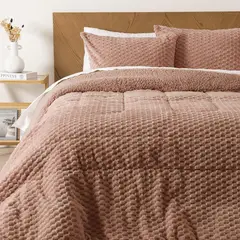 MASHINI - Plumón Flannel Jqd Sh Super King Terracota