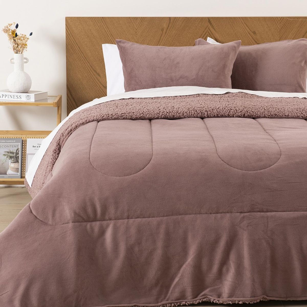 MASHINI - Plumón Coral Sherpa Super King Morado Mashini